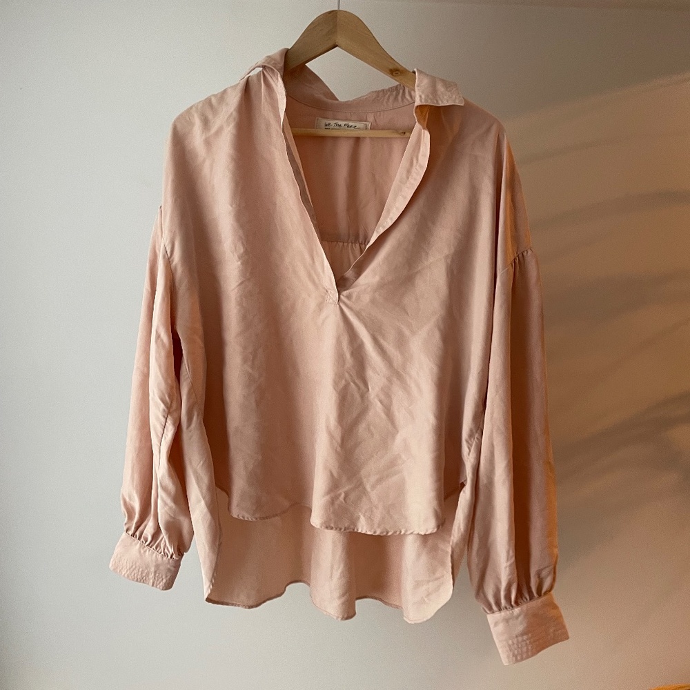 Free  People Long Sleeve Collar Top